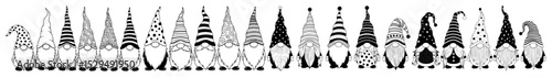 seamless border of cute christmas gnomes