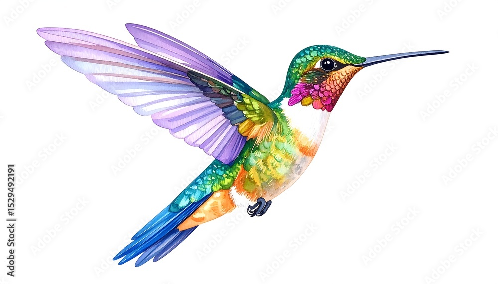 Obraz premium Vibrant Hummingbird in Flight.