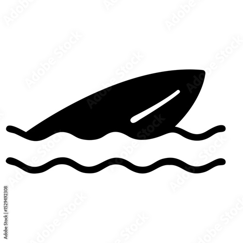 Surfboard on Water Icon