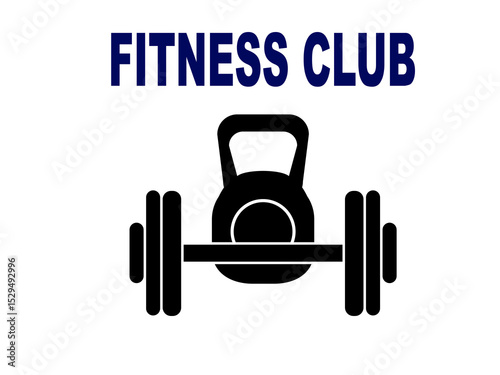  kettlebell and barbell vector design. gym Logo