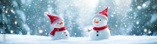 Little snow men with hats