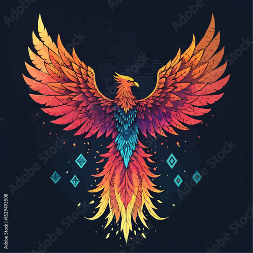 Digital Phoenix Vector