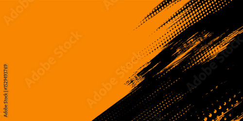 orange black brush Car sticker wrap pattern banner abstract sporty lines black orange color combination grunge brush modern pattern racing motorsport vector design.