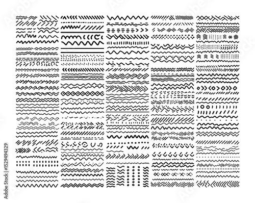 large collection of hand drawn vector dividers set