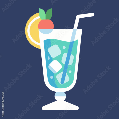 iced tropical cocktail with garnish, perfect for celebrating summer holidays