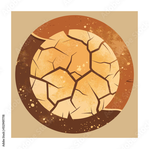 Ruined Stone Shield with Moss and Columns - Fantasy Game Asset
