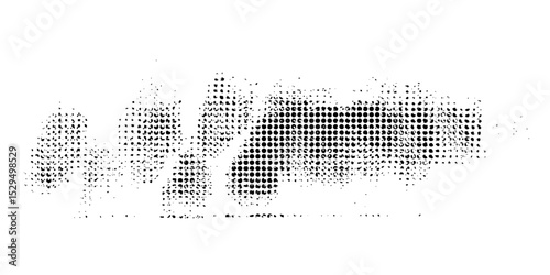 Abstract black halftone sound wave from lines on white background. Vector illustration.