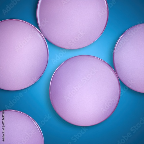 Abstract Purple Circles on Blue Background