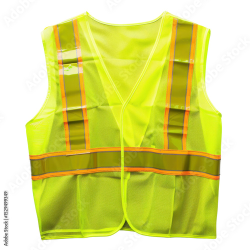 High visibility safety vest designed for protection low light conditions, featuring bright yellow color and reflective stripes for enhanced visibility. Ideal for construction and outdoor work