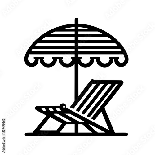beach chair and umbrella