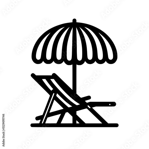 beach umbrella and chair