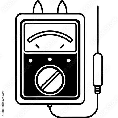 Multimeter with Readings – Vector Illustration on White Background