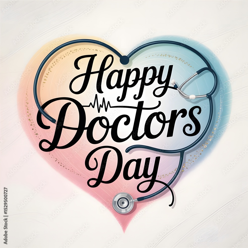 Obraz premium Smiling Doctor with Stethoscope – Doctor’s Day Art