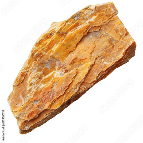 Large piece of orange brown sedimentary rock with rough texture and layered appearance, showcasing natural mineral formations and geological features. This rock can be used for decorative purposes