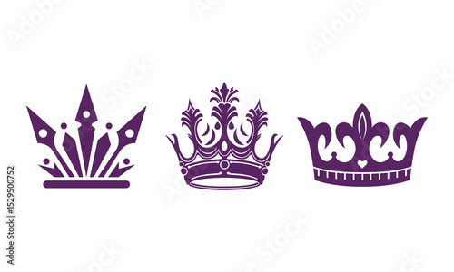 Royal Crown Icon Set – Luxury Vector Collection