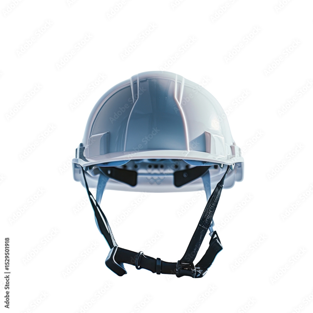 Fototapeta premium Safety helmet designed for construction and industrial use, showcasing sleek and modern design. This protective gear emphasizes safety and durability, essential for workers hazardous environments