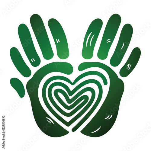 Couple s hands with fingerprint bond design