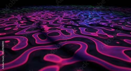 Abstract digital artwork showcasing vibrant, flowing patterns resembling a luminous, textured surface