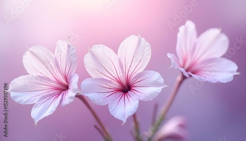 Elegant pink flowers with delicate petals on a soft pastel background
