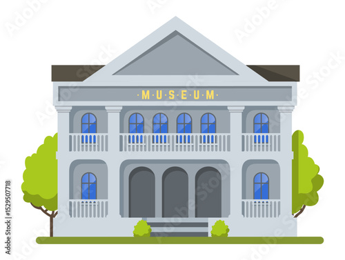 Museum building with columns and balconies exhibiting historical artifacts and artwork, offering educational and cultural experiences to visitors seeking knowledge and appreciation of the past