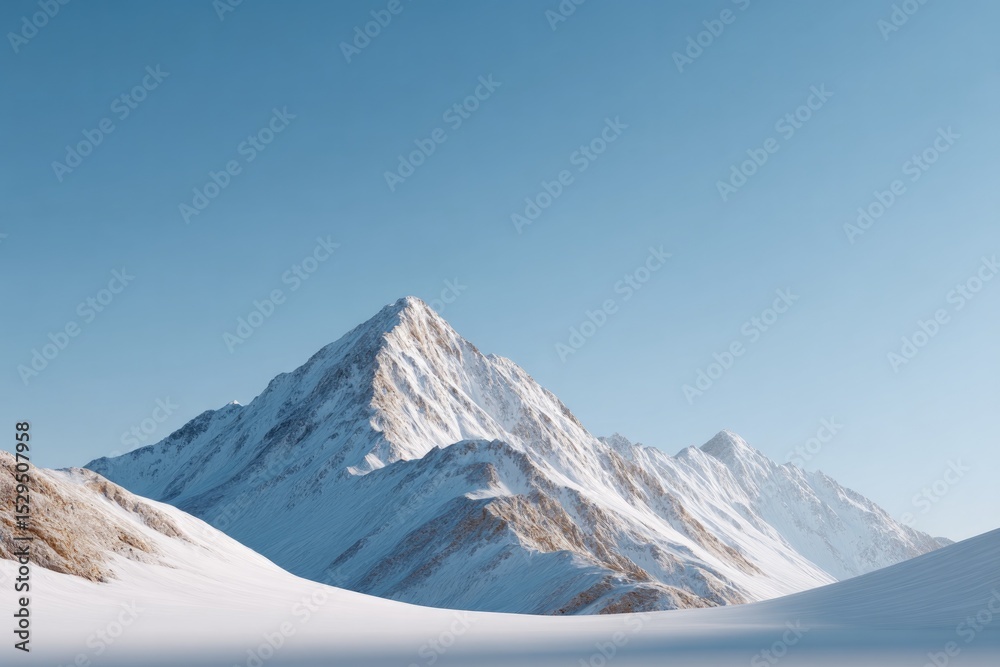 Obraz premium minimalistic mountain landscape with vast open sky showcasing serene peaks in harmony with nature
