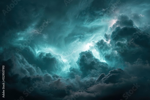 Dramatic Storm Clouds with Lightning