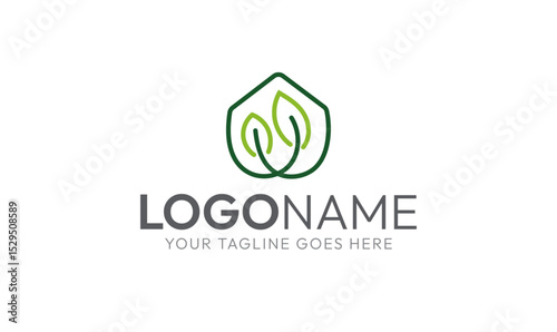 Eco-Friendly Home Logo: Green Leaf Design for Sustainability logo