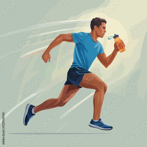 Running with Water Bottle