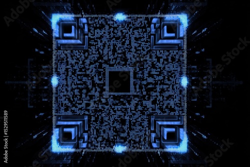 Abstract Digital QR Code Background