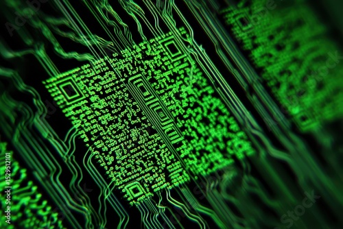 Green Circuit Board Close-up