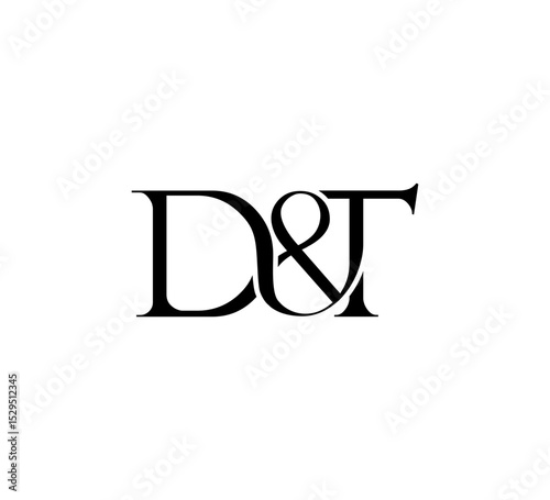 Initial Letter Logo. Ampersand Symbol. Logotype design. Simple Luxury Black Flat Vector DT