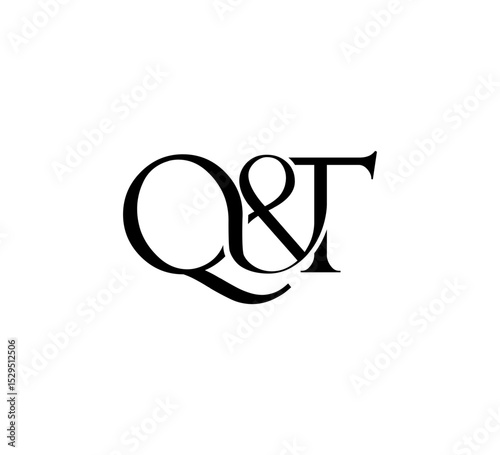 Initial Letter Logo. Ampersand Symbol. Logotype design. Simple Luxury Black Flat Vector QT