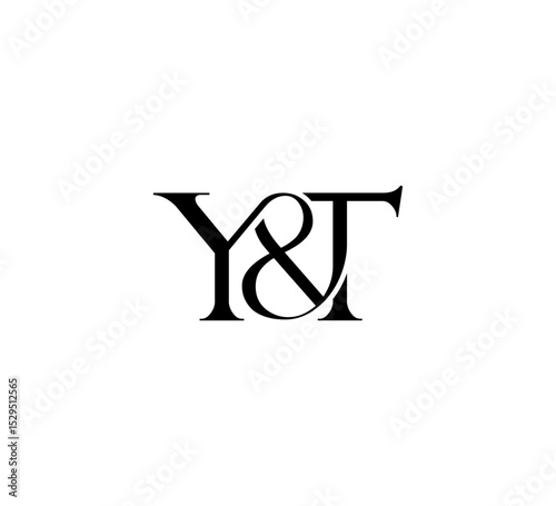 Initial Letter Logo. Ampersand Symbol. Logotype design. Simple Luxury Black Flat Vector YT