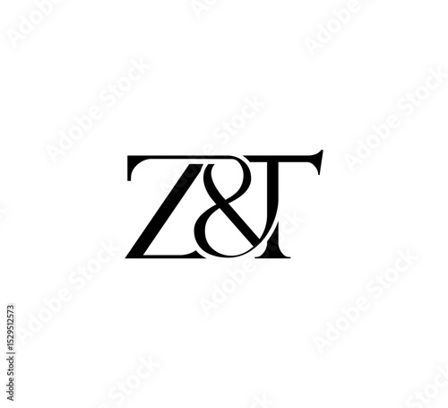 Initial Letter Logo. Ampersand Symbol. Logotype design. Simple Luxury Black Flat Vector ZT
