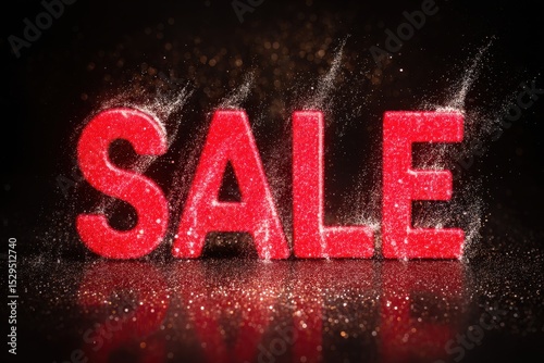 Red Glitter Sale Sign