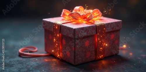 Intricate twine-wrapped box, soft glow emanates , spiritual, delicate