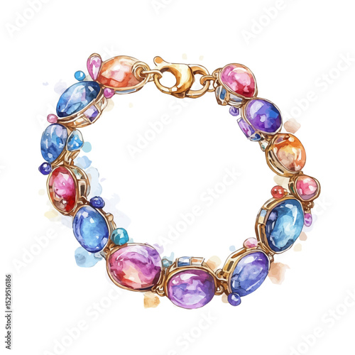 Bracelet, watercolor vector, high quality, isolated on a white background.