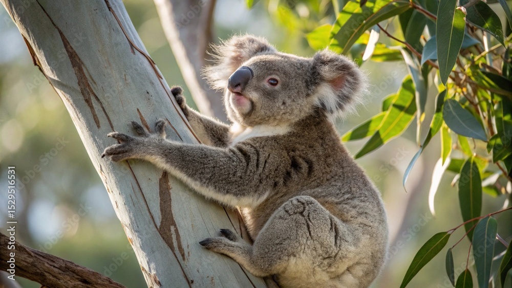 Koala perched on a tree Koala perched on a tree