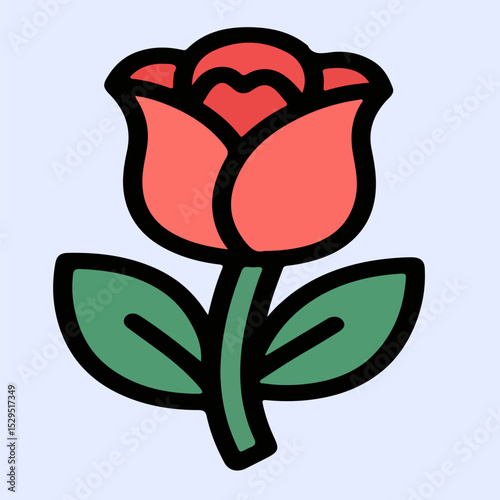 Rose vector in peach tone and strong shape, suitable for logos, prints, and romantic-style graphics.