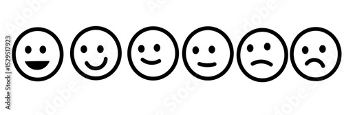 Emoticons icon set. Happy and sad emoji symbols. Emoticons with different moods. Smile sign.