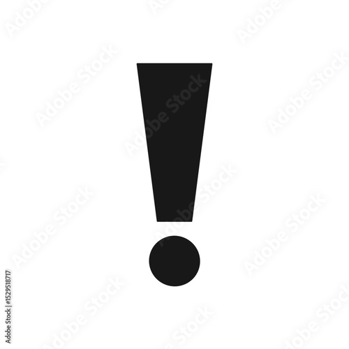 Exclamation point, bold design, simple symbol, representing caution, with room to copy