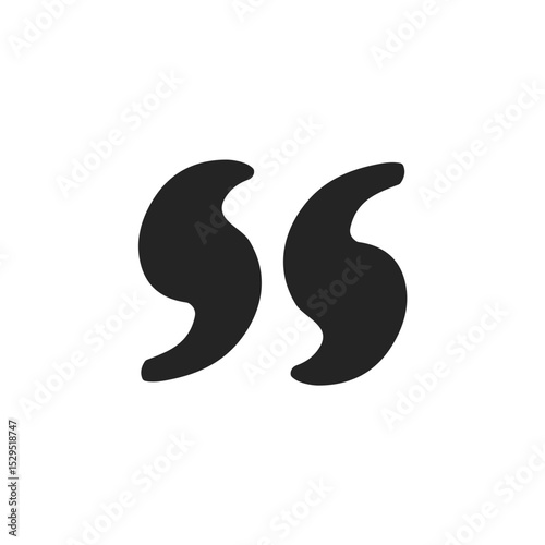 Quotation mark symbol in black and white, for blogs