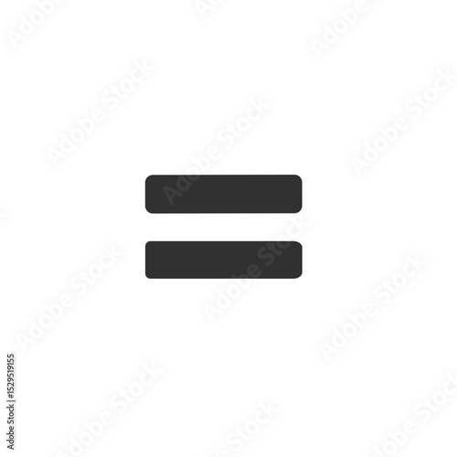 Equality symbol in black, concept of equal rights on white, with space for copy