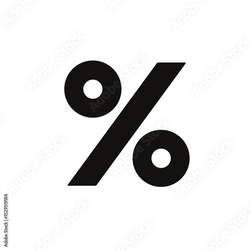 Black percentage sign on white, to visualize business discounts and sales