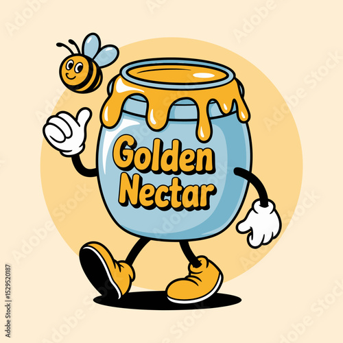 Honey Jar with Bee Logo