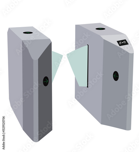 flap barrier gate.Turnstile icon. metal turnstile to block the passage without permission or identification