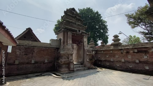 The atmosphere at the Mataram Grand Mosque complex in Kotagede, Yogyakarta, Indonesia during sunny weather