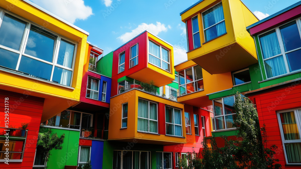 Obraz premium Colorful Modern Architecture with Unique Design Elements