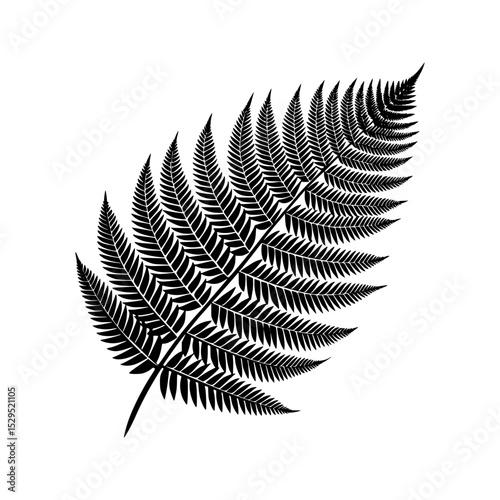 
Black Fern Leaf Silhouette Vector Illustration