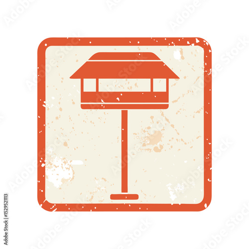 Distressed No Entry Sign Illustration, Vintage Road Sign Graphic Element